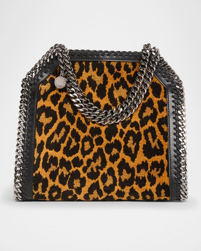 Falabella Mini Leopard Jacquard Tote Bag